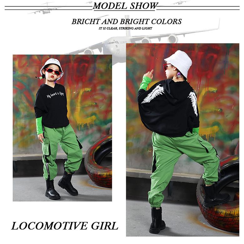 キッズダンス衣装 ヒップホップ セットアップ ダンスファッション トップス パンツ K Pop 韓国 黒 緑 Dg 486 Sims Mart Ys 通販 Yahoo ショッピング