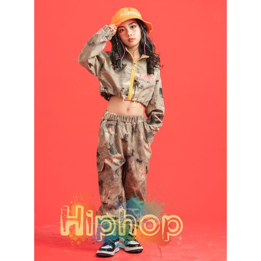 キッズダンス衣装 ヒップホップ セットアップ 迷彩 カモフラージュ