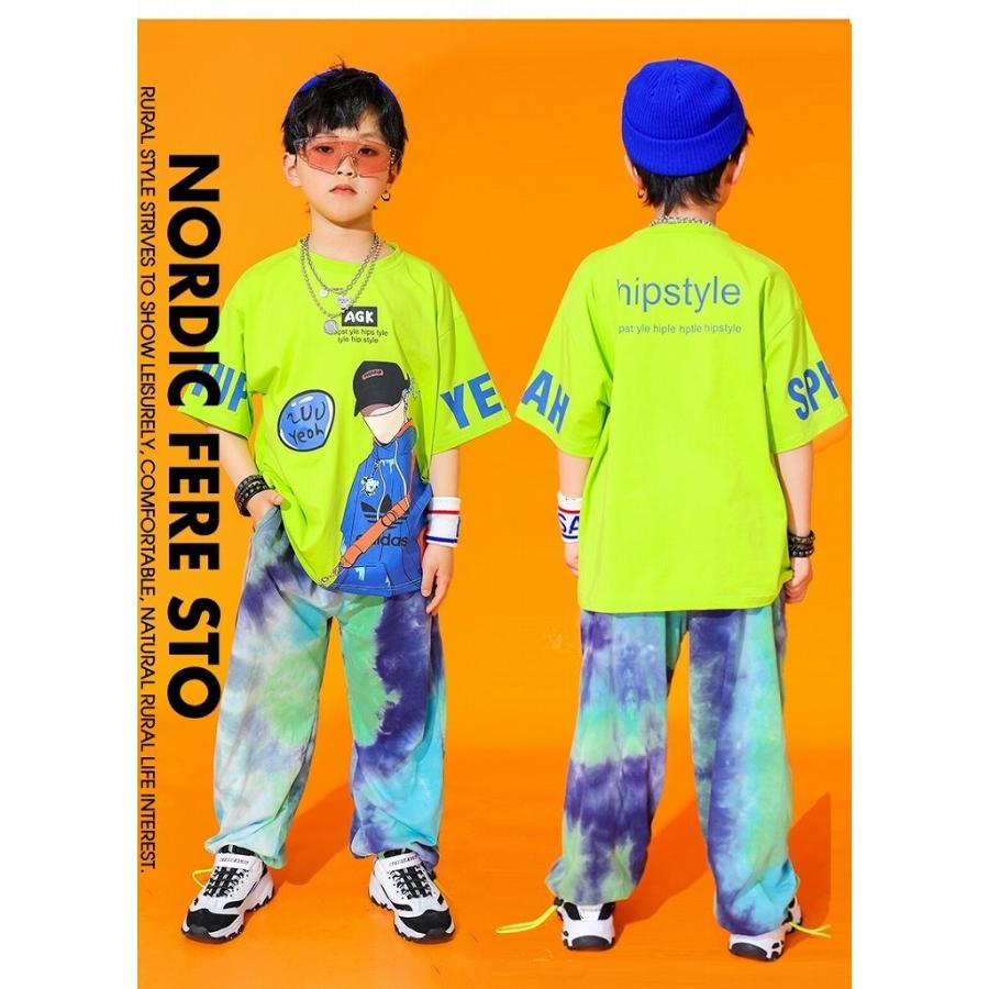 キッズダンス衣装 Tシャツ トップス ヒップホップ ダンス衣装 Hiphop ファッション 男の子 韓国 K Pop 紫 黒 冬バーゲン 特別送料無料 黄色 青 水色 白