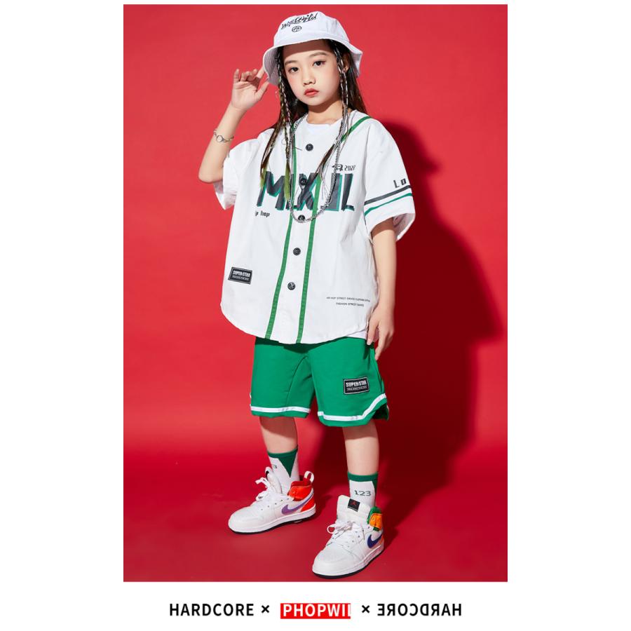 ベースボールシャツ ダンス衣装 キッズ セットアップ ヒップホップ