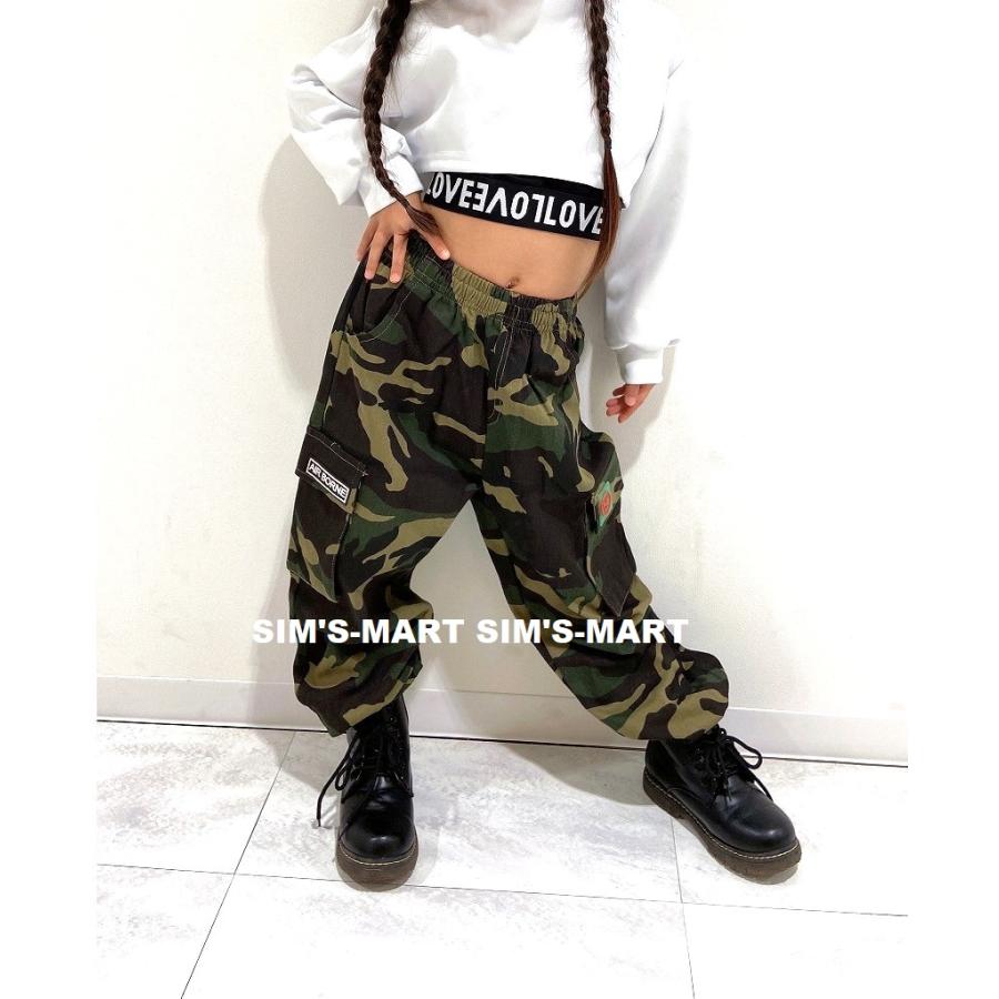 迷彩パンツ ダンス衣装 キッズ ヒップホップ ファッション ダンス 
