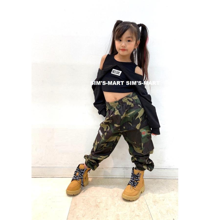 迷彩パンツ ダンス衣装 キッズ ヒップホップ ファッション ダンス