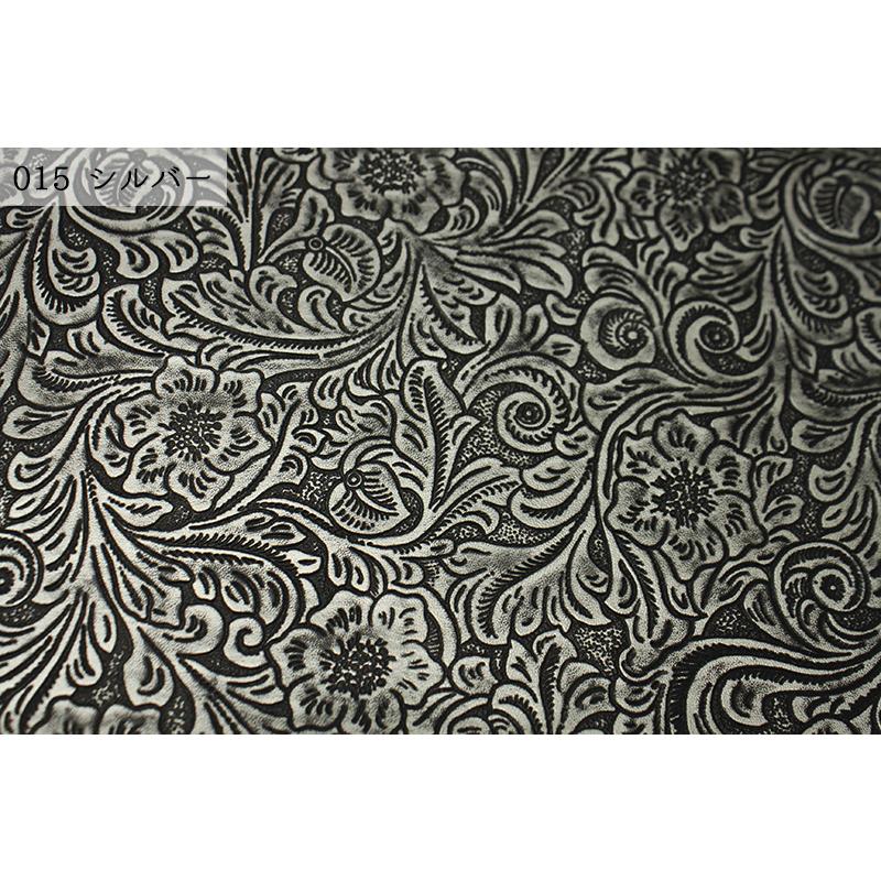 テラヘルツ加工・犬用花柄エンポス加工の合成皮革首輪M 合皮生地クラフト型押No,1(0120)【メール便不可】