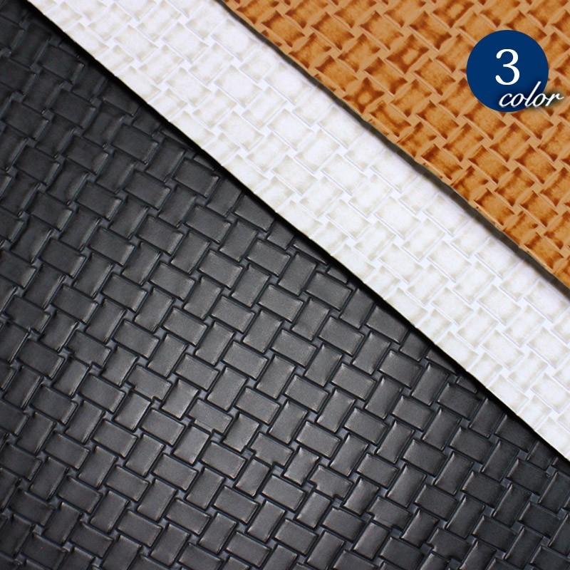 合皮生地編み込み風型押［大］(0123)【メール便不可】|50cm単位販売 切り売り フェイクレザー 編込み タイル レトロ エンボス カゴ バスケット柄 かご柄 夏 | 銀河工房