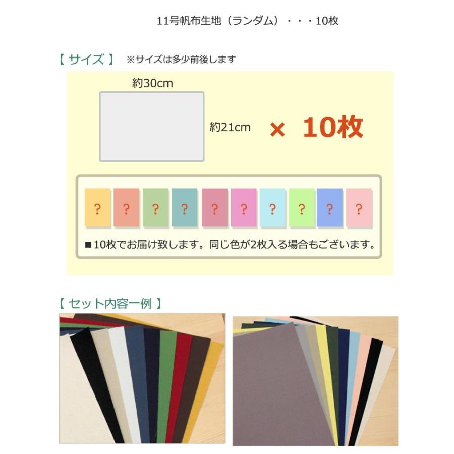 ◆【倉敷帆布】11号帆布ハギレセット《ポーチレシピ付》(0853000) 【送料無料・同梱不可(同梱の場合はキャンセル)】| はぎれ 端切れ はんぷ 国産 糊つき 倉敷 | 銀河工房 | 02