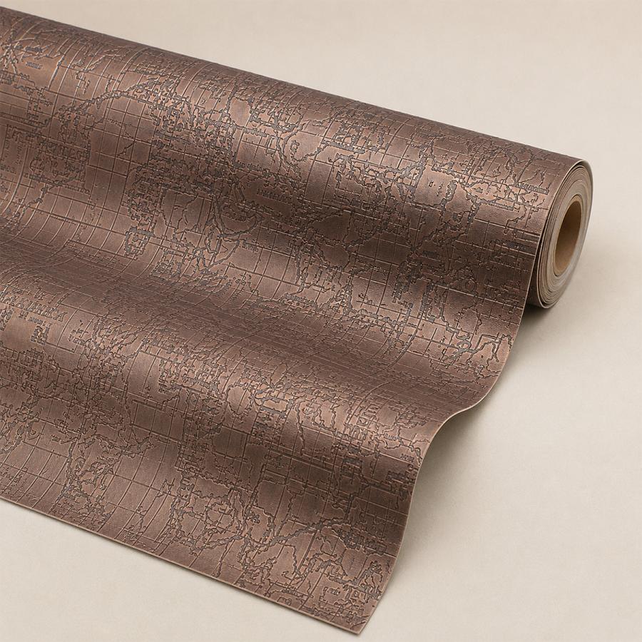【￥2300→1650】【期間限定】合皮生地クラフトマップ柄型押し(1136)【メール便不可】|50cm単位販売 切り売り フェイクレザー アンティーク 型押し SEI | 銀河工房 | 01