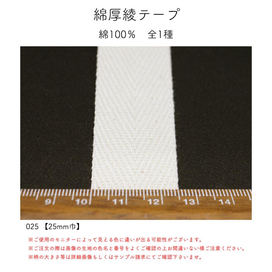 ◆綿厚綾テープ[25mm巾] 3m単位販売(6056)【生地と同梱の場合・メール便6mまで】| 端処理,端始末,バイアステープ,厚手,縁取り,ふちどり,伸び止め,綾織テープ | ブランド登録なし | 01