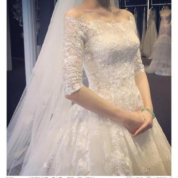 ウエディングドレス ホワイト  結婚式 花嫁 ロングドレス 二次会 レース パーティードレス フォーマルドレス 人気 体型カバー 白ドレス レース の商品画像