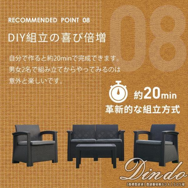 ガーデンテーブル セット4点セットガーデンチェア ガーデンチェアー ラタン調 テーブル 家具 ベランダ テラス 屋外家具 ホテル カフェ_9