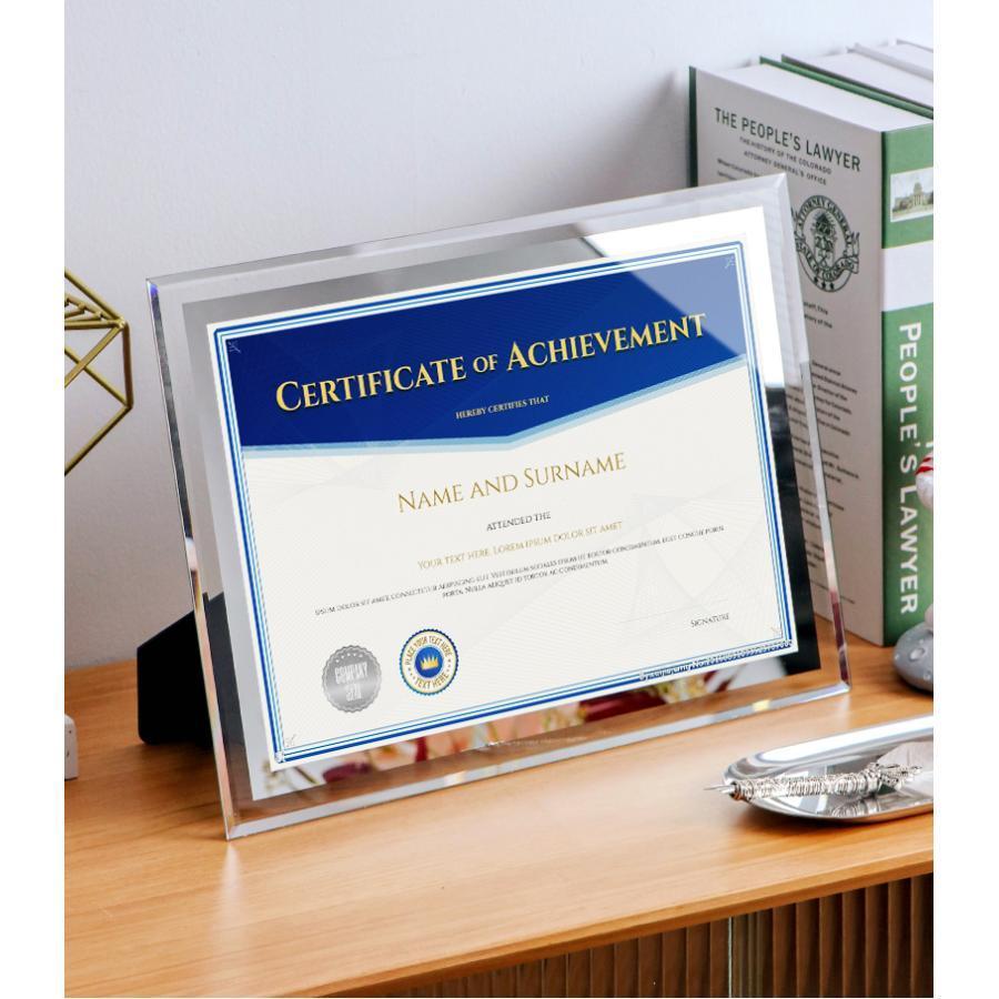 ガラスフォトフレーム 12サイズ 写真立て 証書 証明書フレーム クリア