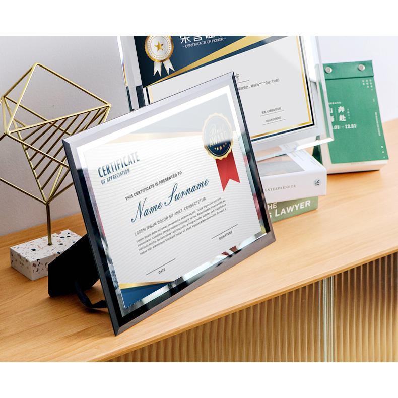 ガラスフォトフレーム 12サイズ 写真立て 証書 証明書フレーム クリア