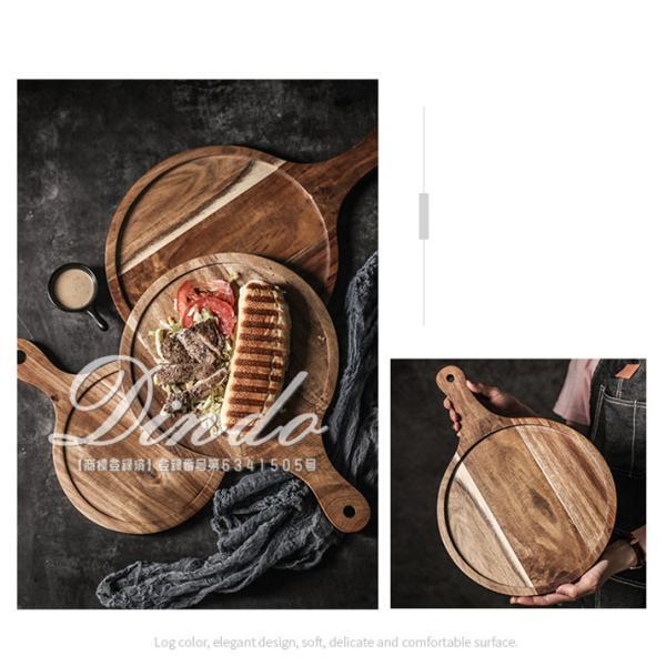 ピザ焼きトレー 木製の手付きピザトレー 寿司台 丸型 四角 取っ手付き