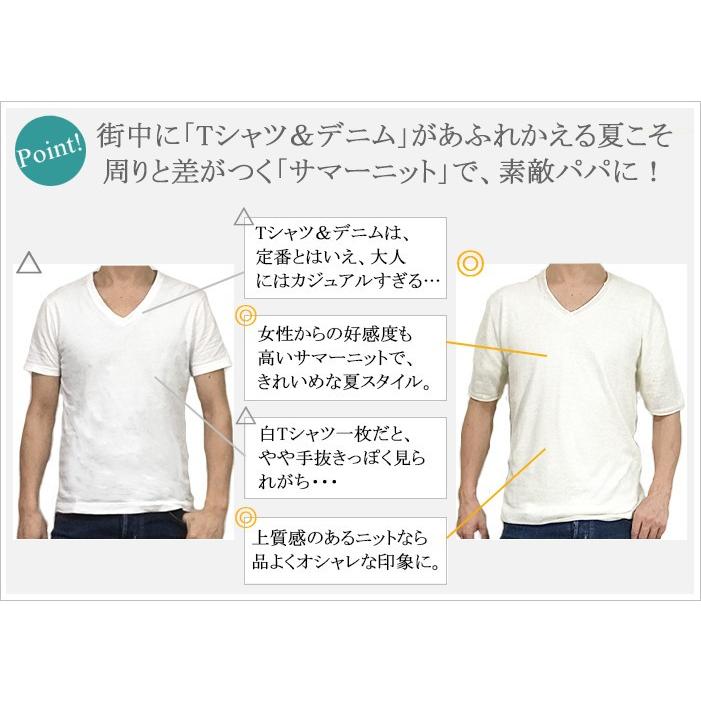 ニット メンズ カジュアル 麻 リネン 半袖 5分袖 ブイネック Vネック 春夏 サマーセーター サマーニット 30代 40代 50代 おしゃれ パパプレゼント S シンフォネラ 通販 Yahoo ショッピング