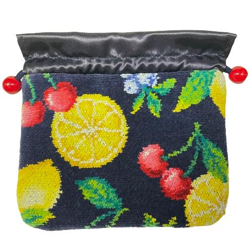 feiler（フェイラー） 巾着 きんちゃく 小 ラフルッタ 紺 ネイビー LFT