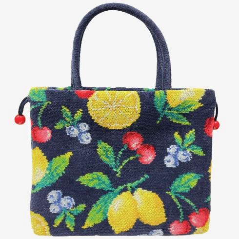 feiler（フェイラー） バッグ 手付き巾着 きんちゃく ラフルッタ 紺