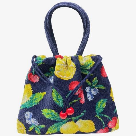 feiler（フェイラー） バッグ 手付き巾着 きんちゃく ラフルッタ 紺