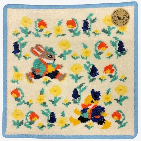 【FEILER】旗艦店限定ハンカチ＆レピヤンリボンショルダーストラップホワイト モンノン ハンカチチャームK YMK-245016（取扱店舗限定