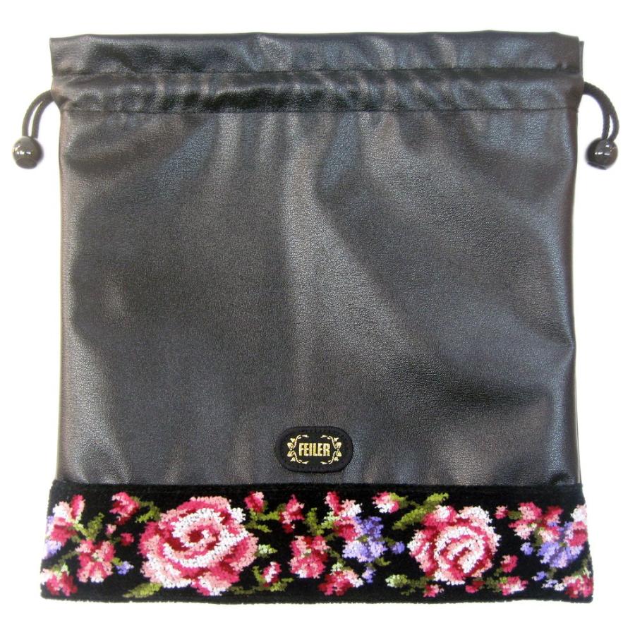 feiler（フェイラー） 巾着 きんちゃく 大 アデリーナ 黒 ブラック