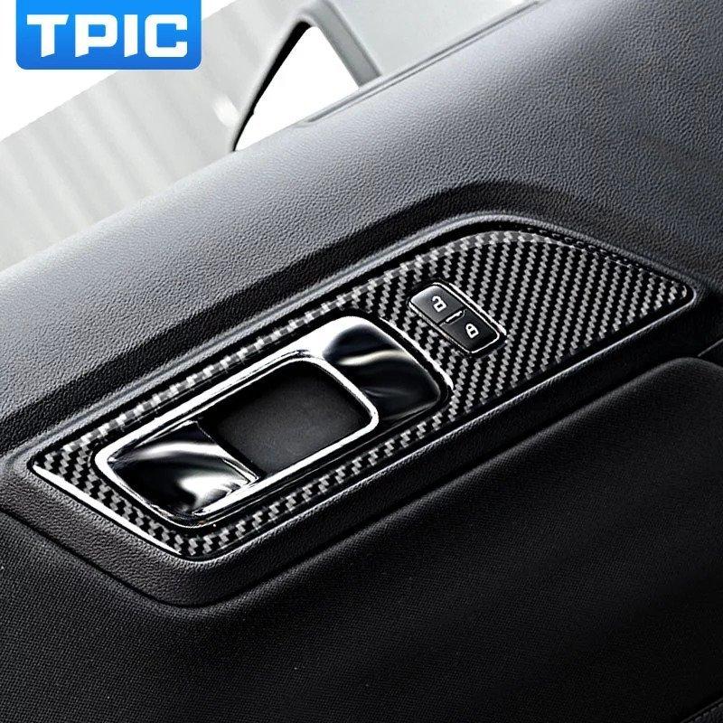 フォードマスタング炭素繊維インテリアドアハンドルドアボウル装飾カバートリム車のスタイリングステッカーオートアクセサリー