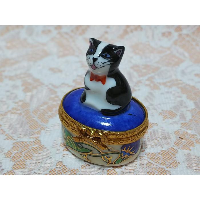 リモージュボックス 猫 Limoges 小物入れ フランス ねずみ ボンボ