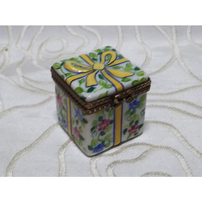 リモージュボックス　「プレゼントボックス・グリーン」　｜　Limoges Box　フランス製　磁器製小箱｜sincere-ec