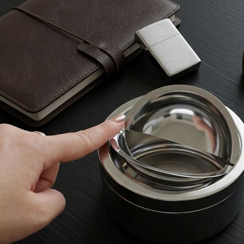 ステンレスアッシュトレイ ドロップ プッシュターン Stainless Ashtray