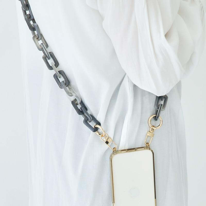 スマホショルダーストラップ チェーン 紐 アクリル スクアエチェーン