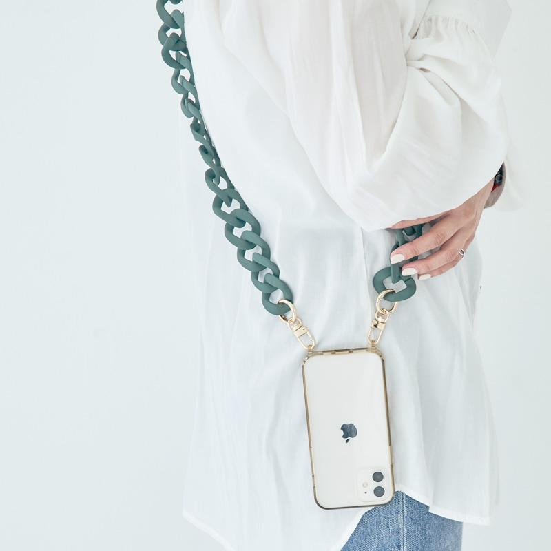 スマホショルダーストラップ チェーン 紐 アクリル ツイストチェーン