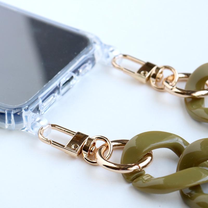 スマホショルダーストラップ チェーン 紐 アクリル ツイストチェーン