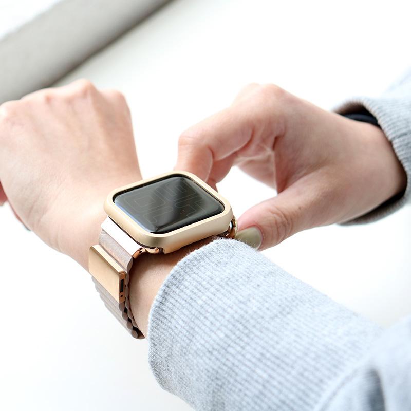アップルウォッチ バンド PU マグネット レザー セット Apple Watch ベルト おしゃれ くすみ 磁石 フレーム ケース 40/41mm RELAX メール便送料無料｜sincere-inc｜16