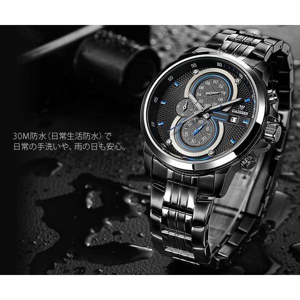 腕時計 メンズ腕時計 ブランド CADISEN c9054 クロノグラフ ステンレス 