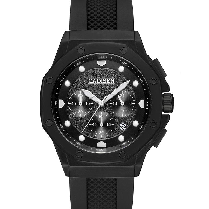 メンズ 腕時計 CADISEN C9058 スポーツミリタリー クロノグラフ ラバー