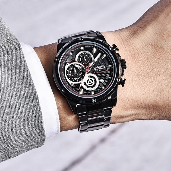 腕時計 メンズ腕時計 ブランド CADISEN c9063 クロノグラフ ステンレスベルト ビジネス シンプル おしゃれ｜sincere-inc｜05