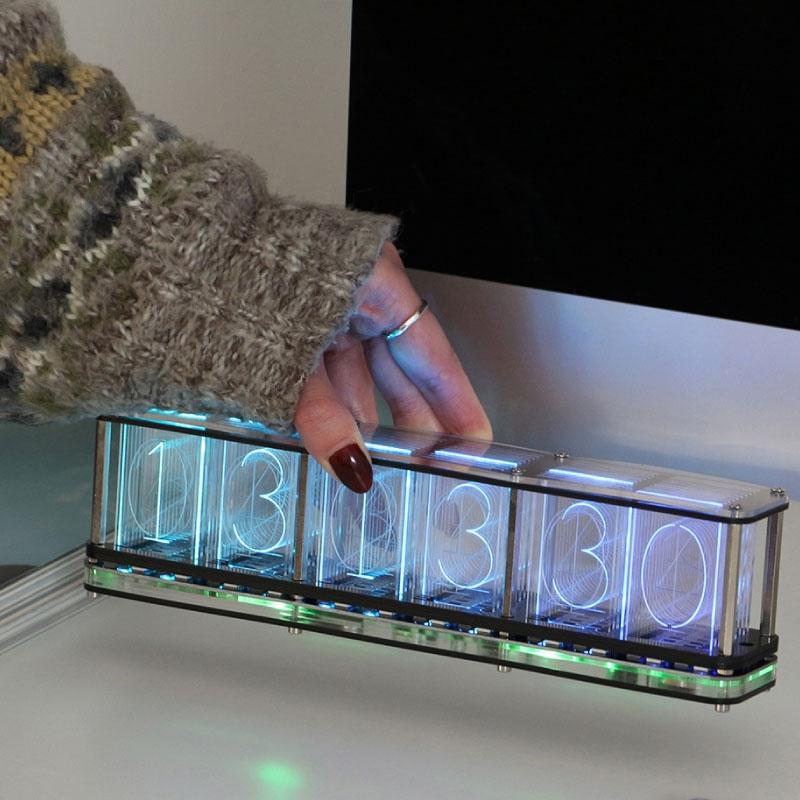 RGBチューブクロック ニキシー管風デジタル時計 レトロ 映え LED