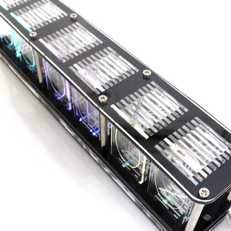 ニキシー管風デジタルクロック レトロモダンなデザイン RGBチューブクロック ニキシー管風デジタル時計 レトロ 映え LED