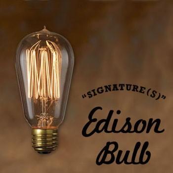 おもしろ 雑貨 インテリア エジソンバルブ Edison Bulb SIGNATURE Sサイズ タングステン電球  照明 口金E26タイプ 40W 60W｜sincere-inc