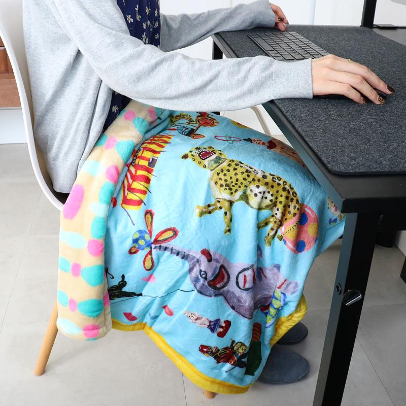 ナタリーレテ ブランケット ひざ掛け 可愛い 70×100cm ダブルレイヤー