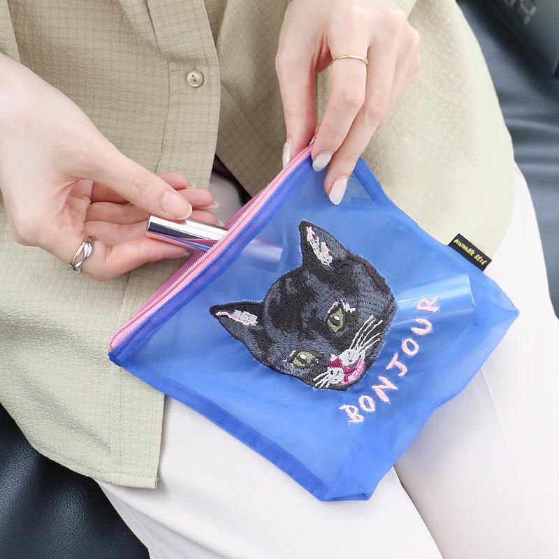 ナタリーレテ オーガンジー ポーチ 小物入れ 化粧ポーチ Nathalie Lete 横型 Organdy Pouch 大人可愛い 旅行用 猫 ネコ アニマル メール便OK |  | 10