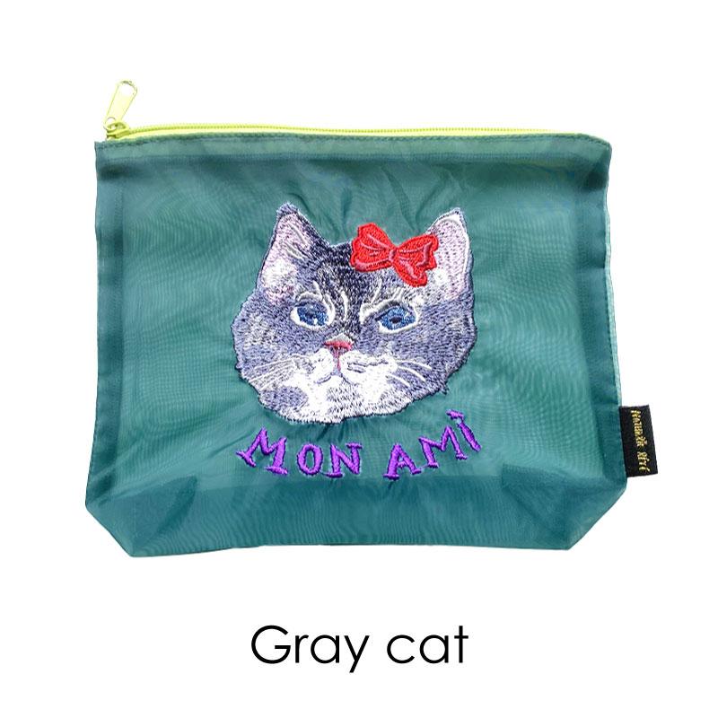ナタリーレテ オーガンジー ポーチ 小物入れ 化粧ポーチ Nathalie Lete 横型 Organdy Pouch 大人可愛い 旅行用 猫 ネコ アニマル メール便OK |  | 12