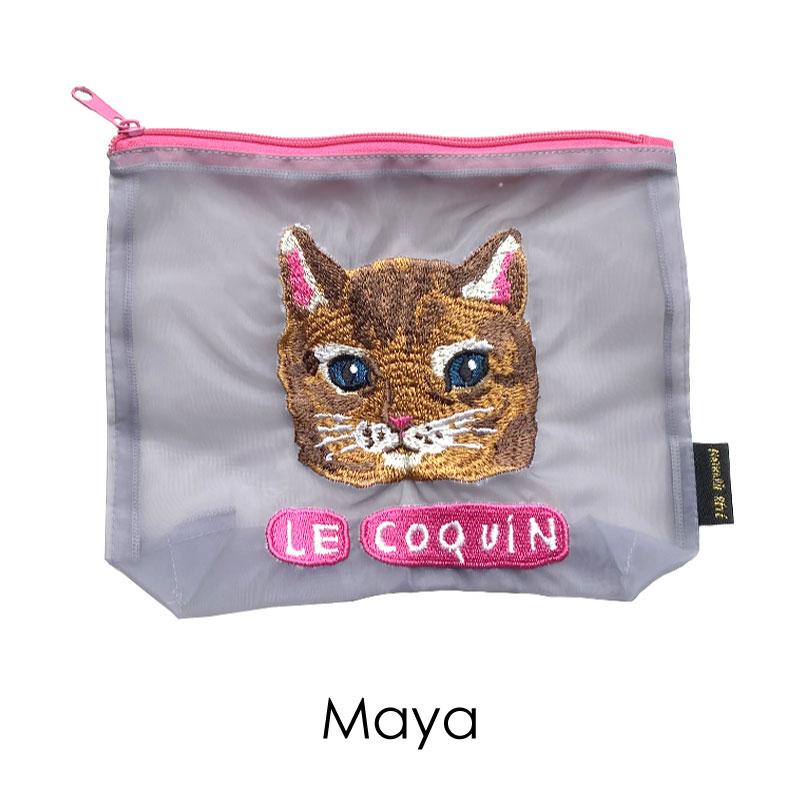 ナタリーレテ オーガンジー ポーチ 小物入れ 化粧ポーチ Nathalie Lete 横型 Organdy Pouch 大人可愛い 旅行用 猫 ネコ アニマル メール便OK |  | 13