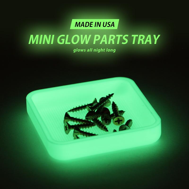 MINI GLOW PARTS TRAY ミニ グロー パーツ トレイ デスクトレー 蓄光 トレイ 夜光 発光 収納 防災 災害 停電 アウトドア 小物入れ 鍵置き メール便OK | ブランド登録なし
