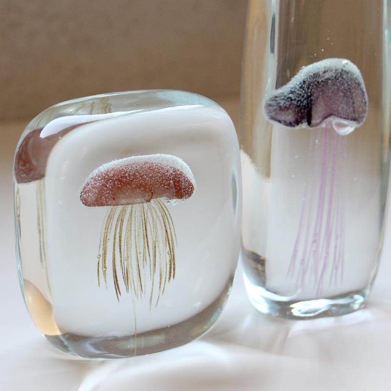 オブジェ ペーパーウェイト ガラス ジェリーフィッシュ くらげ HERE JELLYFISH PAPER WEIGHT SQUARE / TALL トール スクエア インテリア プレゼント｜sincere-inc｜09