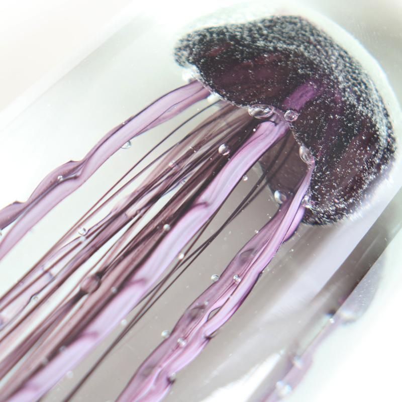 オブジェ ペーパーウェイト ガラス ジェリーフィッシュ くらげ