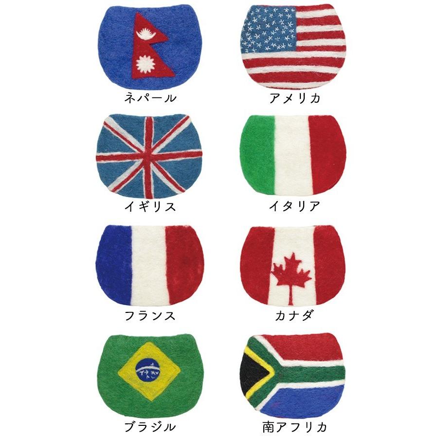 フラッグフェルトポーチ 国旗 小物入れ コスメ アメリカ イギリス 