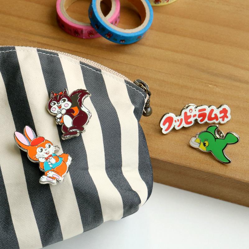 ピンバッジ クッピーラムネ キャラクター かわいい 子供 カクダイ製菓