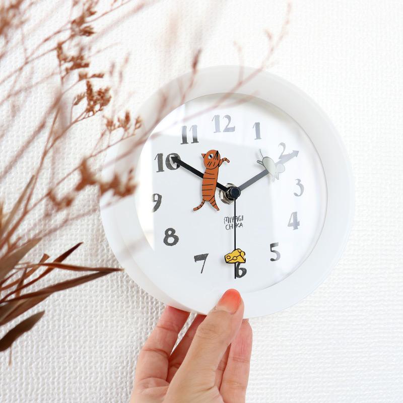 壁掛け時計 置き時計 山鳩舎 2wayクロック みやぎちか 音が