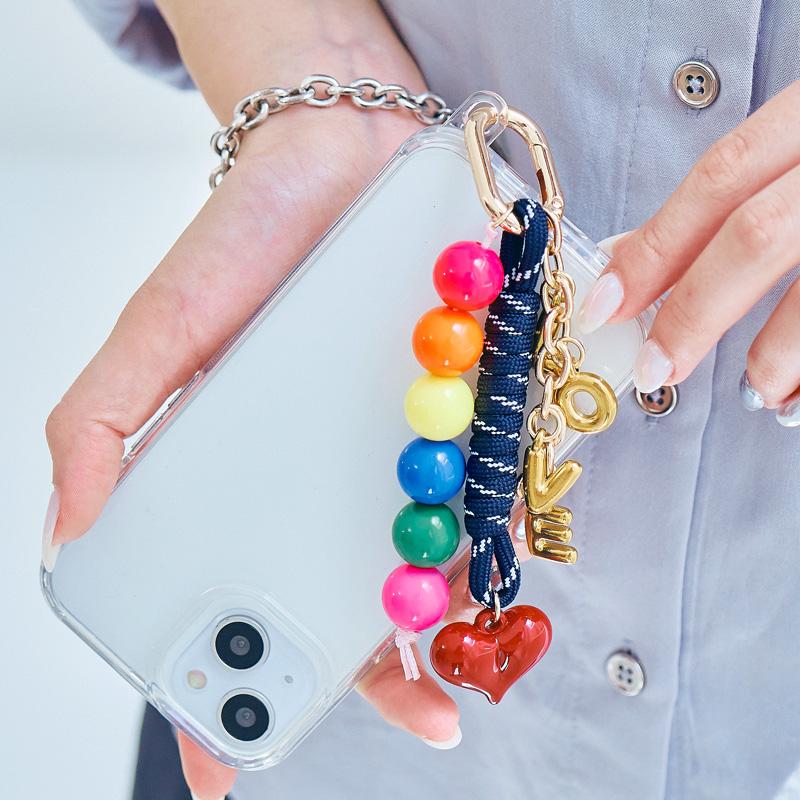 LOVEチャーム ストラップ スマホ かわいい ハート パラコード