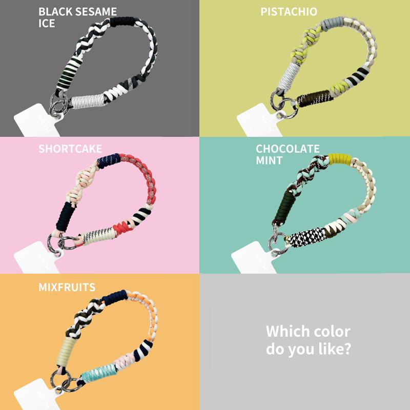ハンドストラップ スマホ ソロモン編み込み マルチカラー ショートストラップ3 スマホ スマートフォン マカロニエッジ macaroni edge メール便OK | ブランド登録なし | 12