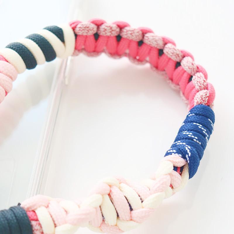 ハンドストラップ スマホ ソロモン編み込み マルチカラー ショートストラップ3 スマホ スマートフォン マカロニエッジ macaroni edge メール便OK | ブランド登録なし | 04