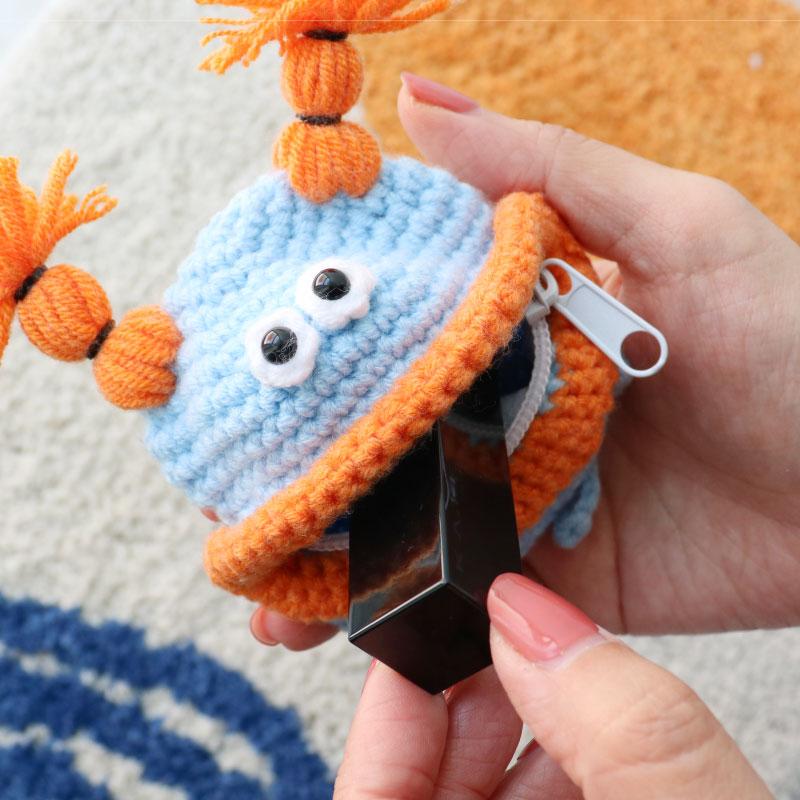 毛糸のマスコット マルチケース キーポーチ ミニポーチ 小物入れ ポーチ コインケース 小銭入れ 鍵 ミニ財布 ジップ付き 収納 ハンドメイド |  | 07